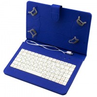 Чехол-клавиатура 7 дюймов Micro USB уголки-магнит синий