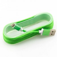 USB-Lightning шнур для iPhone 5S 1004 тканевый 1m салатовый