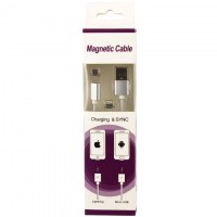 USB кабель Magnetic Cable 2in1 Lightning, micro USB 1m белый
