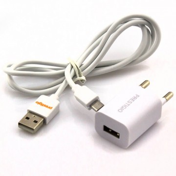 Сетевое зарядное устройство PRESTIGIO 1USB 2.0A micro-USB white в Одессе