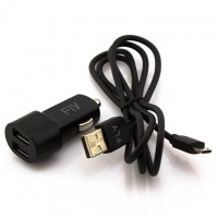Автомобильное зарядное устройство Fly 2USB 2.0A micro-USB black