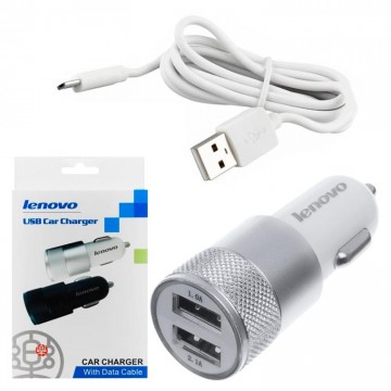 Автомобильное зарядное устройство Lenovo 2in1 2USB 3.1A micro-USB white в Одессе