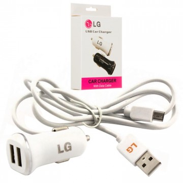 Автомобильное зарядное устройство LG 2in1 2USB 3.1A micro-USB white в Одессе