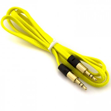 AUX кабель 3.5 плоский c металлическим штекером 1 метр желтый в Одессе