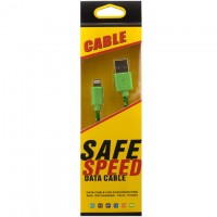 USB-Lightning шнур для iPhone 5/5S Safe Speed тканевый 1m Салатовый