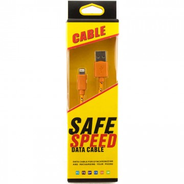 USB-Lightning шнур для iPhone 5/5S Safe Speed тканевый 1m Оранжевый в Одессе