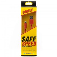 USB-Lightning шнур для iPhone 5/5S Safe Speed тканевый 1m Красный