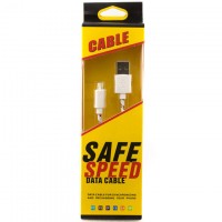 USB-Lightning шнур для iPhone 5/5S Safe Speed тканевый 1m Белый