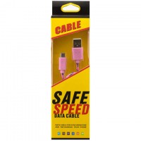 USB-Micro USB шнур для Safe Speed тканевый 1m Розовый