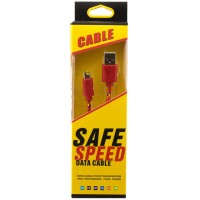 USB-Micro USB шнур для Safe Speed тканевый 1m Красный