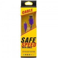 USB-Micro USB шнур Safe Speed тканевый 1m Фиолетовый