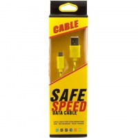 USB-Micro USB шнур для Safe Speed тканевый 1m Желтый