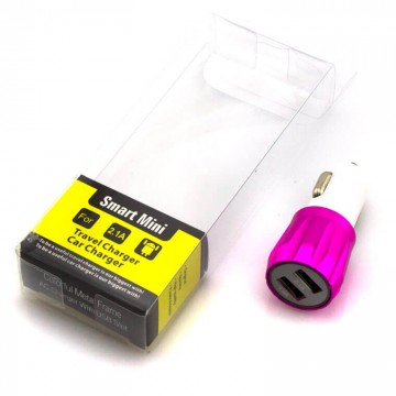 Автомобильное зарядное устройство Smart Mini 2USB 2.1A pink в Одессе