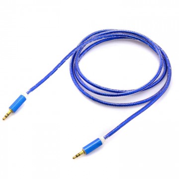 AUX кабель 3.5 c металлическим штекером 1.5 метра синий в Одессе