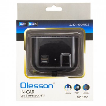 Разветвитель прикуривателя Olesson 1505 2USB 12V-24V в Одессе