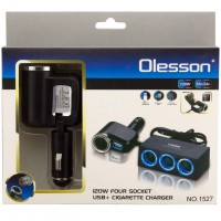 Разветвитель прикуривателя Olesson 1527 1USB 12V-24V