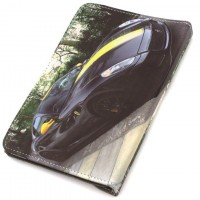Чехол-книжка 7 дюймов с разворотом print, уголки-резинка Ferrari Black
