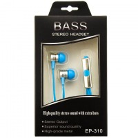 Наушники с микрофоном EP-310 BASS голубые