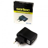 Сетевое зарядное устройство Sertec STC-02 1USB 1.0A black