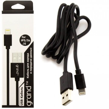 USB-Lightning шнур Grand для iPhone 5/5S 1m black в Одессе