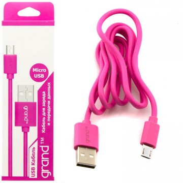 USB-Micro USB шнур Grand 1m pink в Одессе