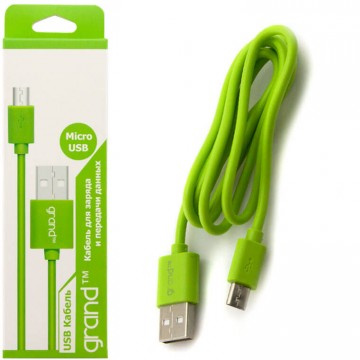USB-Micro USB шнур Grand 1m green в Одессе