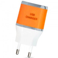 Сетевое зарядное устройство ES-D03 2USB 2.1A orange