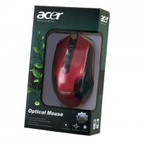 Мышь проводная ACER Optical Mouse красная