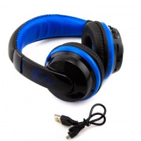 Bluetooth наушники с микрофоном MP3 FM MX666 синие
