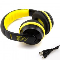 Bluetooth наушники с микрофоном MP3 FM MX666 желтые
