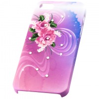 Чехол пластиковый Protective Apple iPhone 5 pink flowers