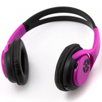 Bluetooth наушники с микрофоном MP3 FM AT-BT818 розовые