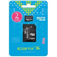 Карта памяти micro SD ICONIX 2GB с адаптером SD