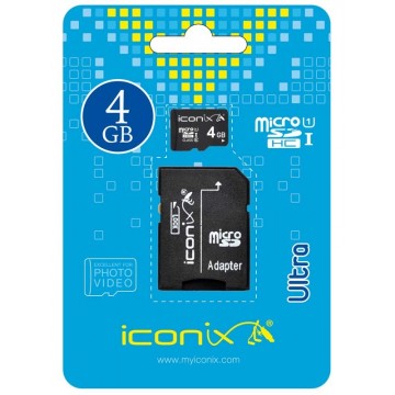 Карта памяти micro SD ICONIX 4GB 4 class с адаптером SD в Одессе