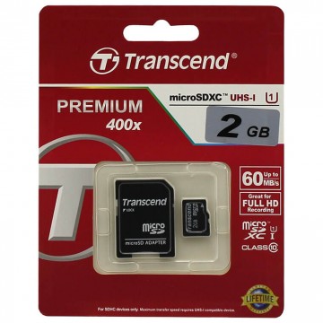 Карта памяти micro SD Transcend 2GB class 10 + SD adapter в Одессе