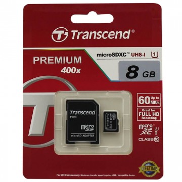 Карта памяти micro SD Transcend 8GB class 10 + SD adapter в Одессе