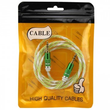 AUX кабель 3.5 силикон-металл Twisted зеленый в Одессе