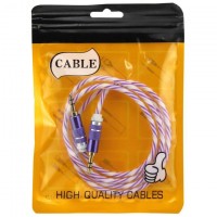AUX кабель 3.5 силикон-металл Twisted фиолетовый
