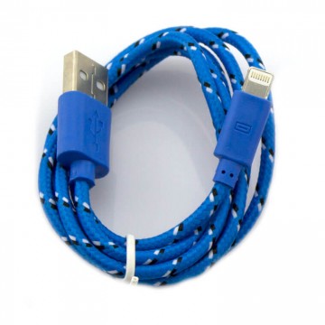USB кабель iPhone 5S тканевый 1m синий в Одессе