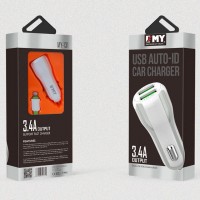 Автомобильное зарядное устройство EMY MY-131 2USB 3.4A micro-USB white