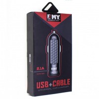 Автомобильное зарядное устройство EMY MY-125 1USB 2.1A micro-USB black