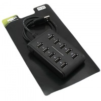 USB Hub H-20 10 PORT 0.6m additional power black