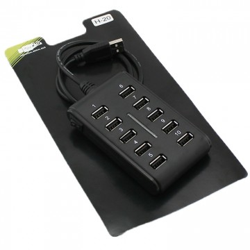 USB Hub H-20 10 PORT 0.6m additional power black в Одессе