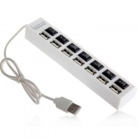 USB Hub H-02 7 PORT 0.5m additional power white