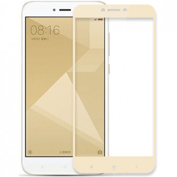 Защитное стекло Full Glue Xiaomi Redmi 4X gold тех.пакет в Одессе