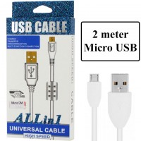 USB кабель ALLin1 micro USB с ферритом 2m белый