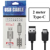 USB кабель ALLin1 Type-C с ферритом 2m черный