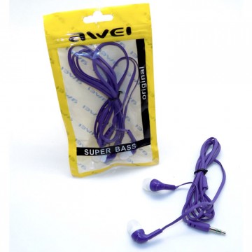 Наушники Awei Super Bass в пакете фиолетовые в Одессе