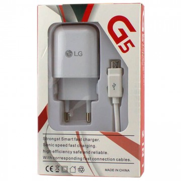 Сетевое зарядное устройство LG G5 Fast Charge 2in1 9V 1USB 1.8A micro-USB white в Одессе