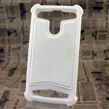 Универсальный чехол-накладка силикон-кожа 3.5-4.0″ белый в Одессе